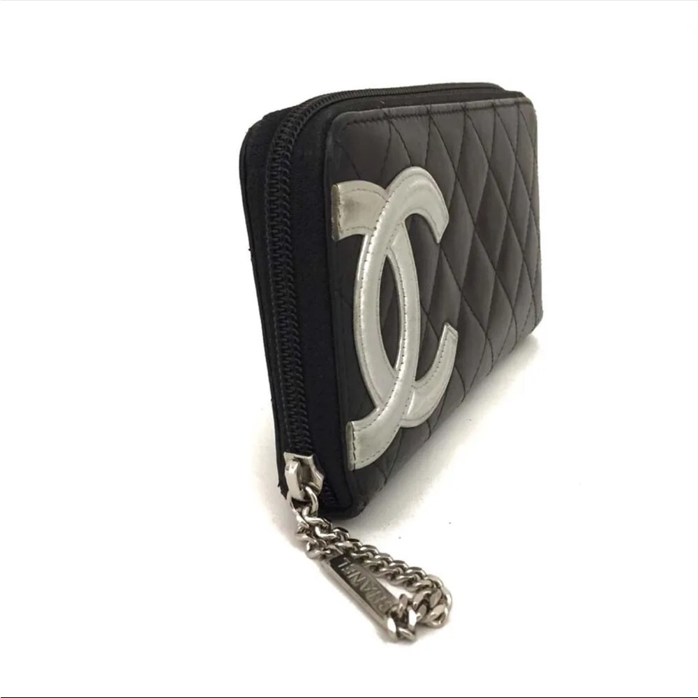 CHANEL Combon black lambskin long wallet- Authentic - Picture 2 of 8
